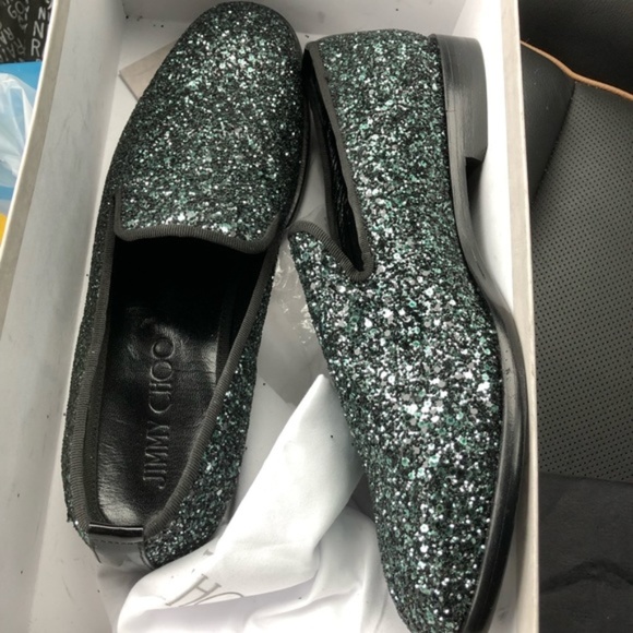 Jimmy Choo Shoes - Jimmy Choo Coarse Glitter Slipper Ships Same Day